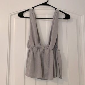 NWT Cropped knit grey tank